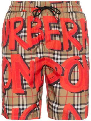 burberry graffiti swim|Burberry Graffiti Logo Check Print Swim Shorts .